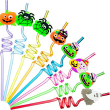 6PCS Halloween Party Straws – Bats, Ghosts, Cats, Pumpkin & Witch Designs