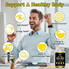 Vitamin D3 & K2 Capsules – Daily Supplement for Immunity, Heart & Bones