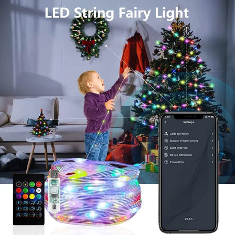 10M LED RGB Fairy Lights with Remote & App – DIY Party & Christmas Decor