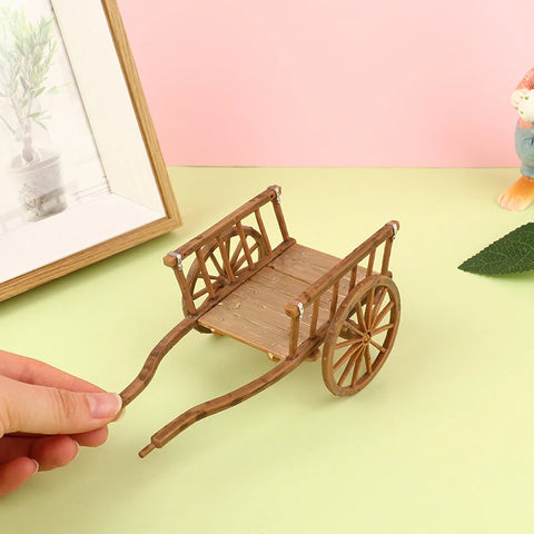 Dollhouse Miniature DIY Cart with Garden Furniture & Accessories