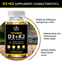 Vitamin D3 & K2 Capsules – Daily Supplement for Immunity, Heart & Bones