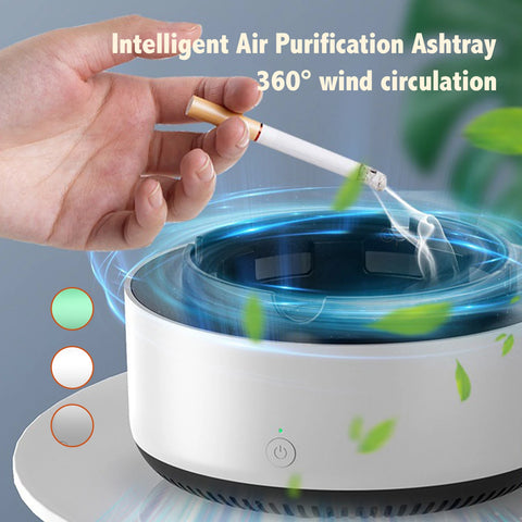 Smart Air Purifier Ashtray – Eliminates Smoke & Tobacco Odor, Aromatherapy Compatible