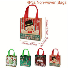 4pcs Christmas Tote Bags – Reusable Red & Green Gift Bags for Holidays, Parties & Groceries