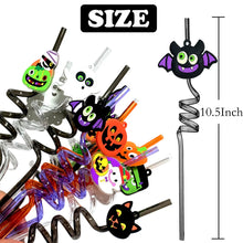 6PCS Halloween Party Straws – Bats, Ghosts, Cats, Pumpkin & Witch Designs