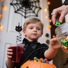 6PCS Halloween Party Straws – Bats, Ghosts, Cats, Pumpkin & Witch Designs