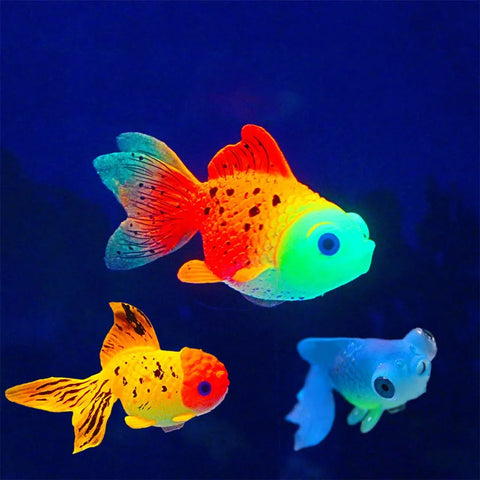 Glow in the Dark Floating Artificial Aquarium Fish – Realistic Colorful Goldfish Ornament