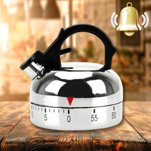 Kettle-Shaped 60-Min Mechanical Kitchen Timer – Cooking Countdown Alarm