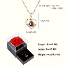 Artificial Flower Gift Box with ‘I Love You’ Necklace – Romantic & Special Occasion Gift