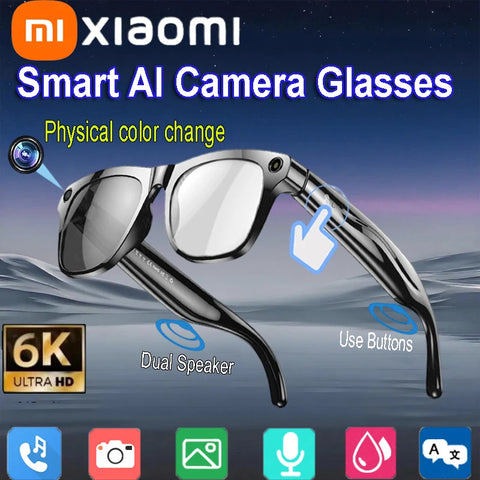 Xiaomi Smart Glasses 2025 – Camera, Bluetooth 5.4, Voice Assistant & Color-Changing Lenses