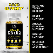 Vitamin D3 & K2 Capsules – Daily Supplement for Immunity, Heart & Bones