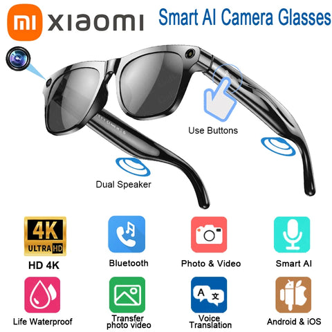 Xiaomi 4K AI Smart Glasses with Camera & Bluetooth Voice Control