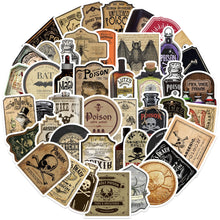 50pcs Halloween Witch Stickers – Retro Horror Gothic Decals for DIY, Laptops & Scrapbooks