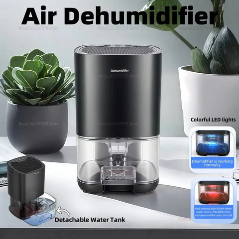 Mini Air Purifier & Dehumidifier – Quiet Portable Home & Office Humidifier