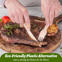 200pcs Disposable Wooden Tableware Set – Forks, Spoons & Teaspoons