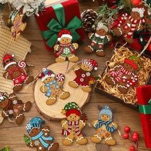Cute Gingerbread Man Christmas Ornaments – Wooden Tree Decorations DIY Hanging