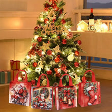 4pcs Christmas Tote Bags – Reusable Red & Green Gift Bags for Holidays, Parties & Groceries