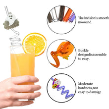 6PCS Halloween Party Straws – Bats, Ghosts, Cats, Pumpkin & Witch Designs