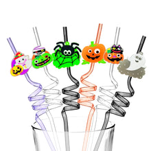 6PCS Halloween Party Straws – Bats, Ghosts, Cats, Pumpkin & Witch Designs