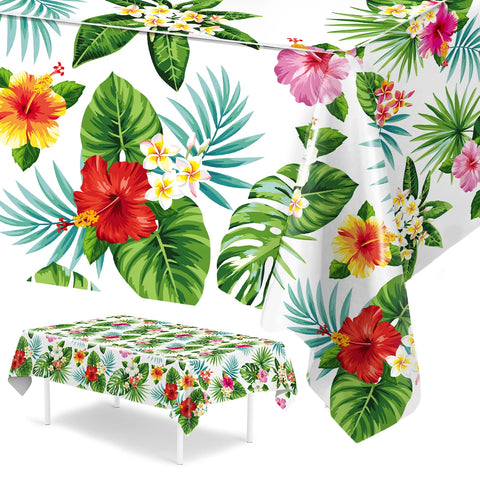 Hawaiian Luau Tablecloth & Party Set – Tropical Summer Birthday Decor