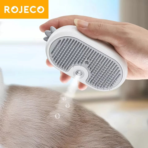 ROJECO Pet Steam Comb – Electric Grooming Brush for Cats & Dogs