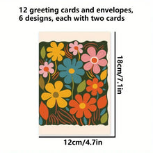 12pcs Blank Greeting Cards with Envelopes – 6 Unique Designs, 2 Each