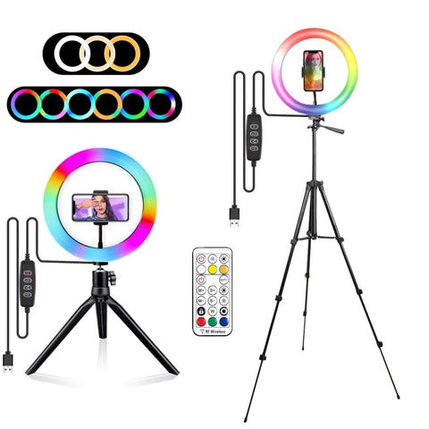 RGB Ring Light with Remote – LED Video & Photo Lighting for Smartphones