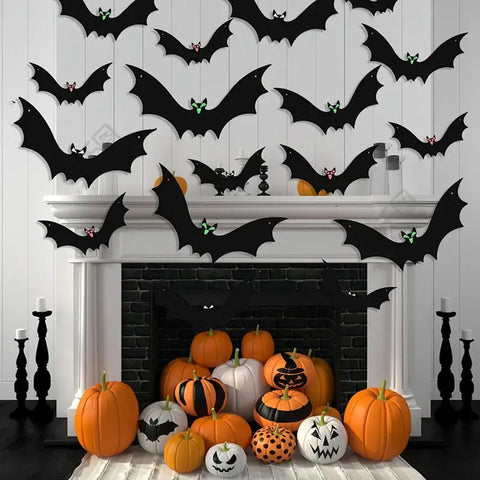 18PCS Halloween Bat Decorations for Home & Party